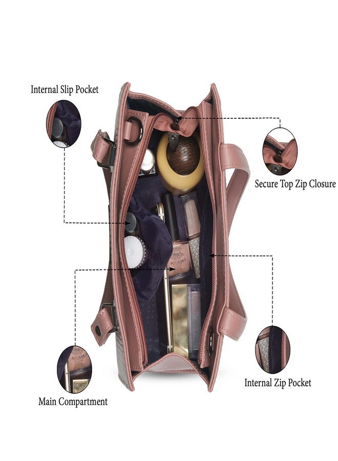 كابريس حقيبة كابريس بليك الصغيرة للنساء ذات جيوب متعددة، وحزام قابل للتعديل والفصل | حقيبة متعددة الاستخدامات للكتف، أو كروس بودي، أو للحمل باليد، مناسبة للعمل والسفر والاستخدام اليومي (لون وردي فاتح) - Image 4